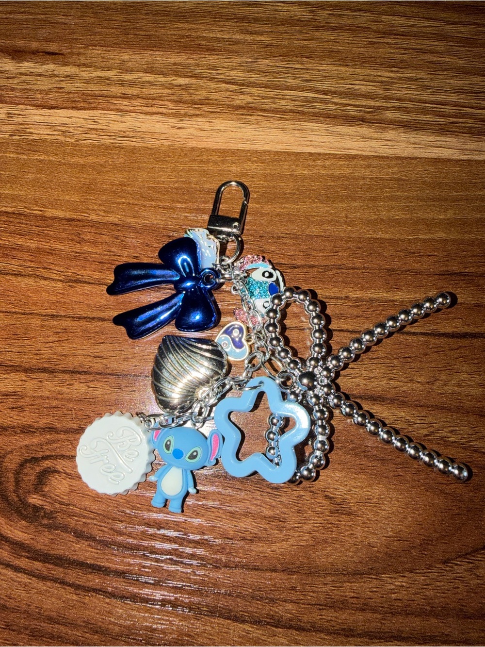 Disney Blue Stitch Keychain Charm Set